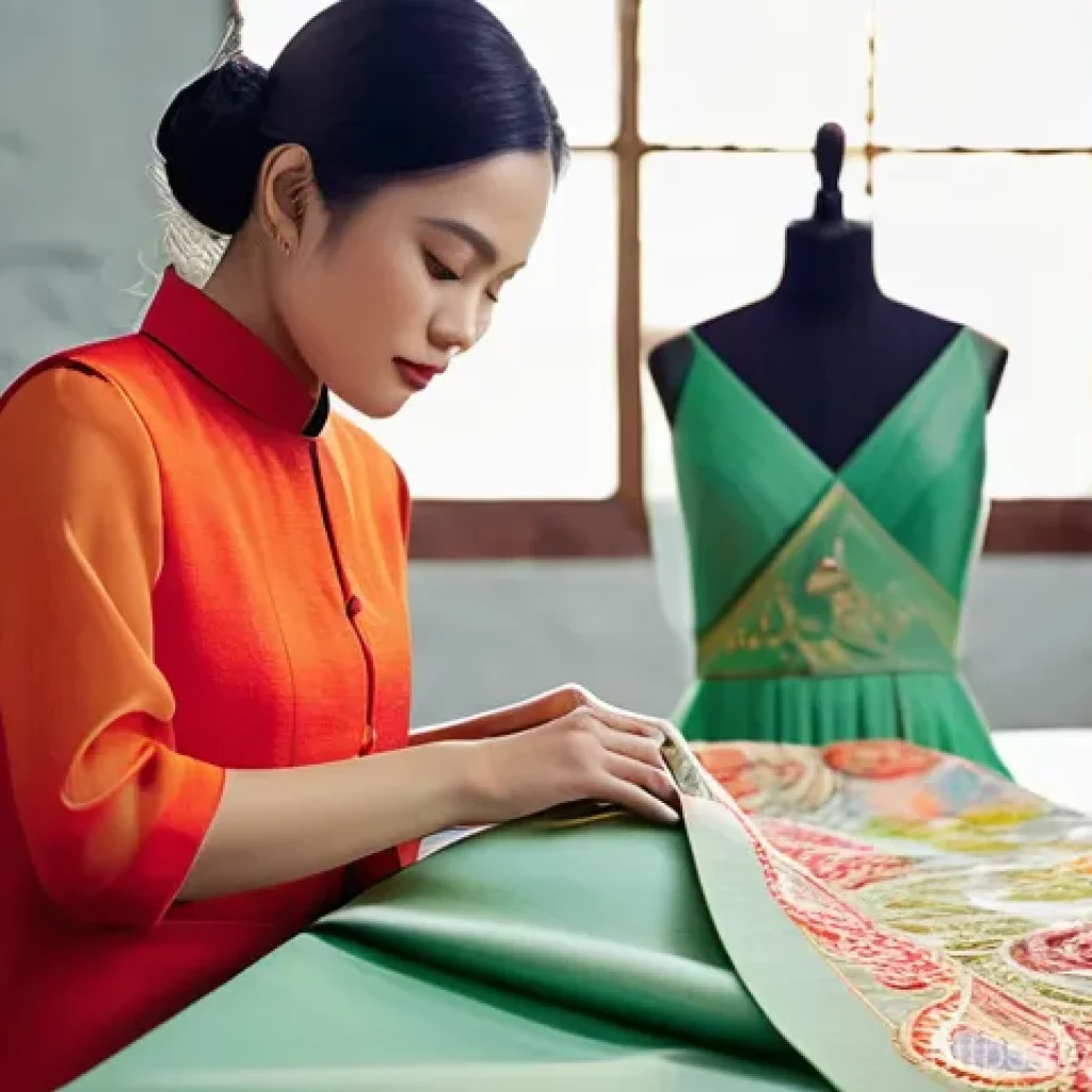 의류기술 관련 도서 추천 - **Prompt for Blending Traditional Craftsmanship and Creative Design:**
    "A talented Vietnamese fa...