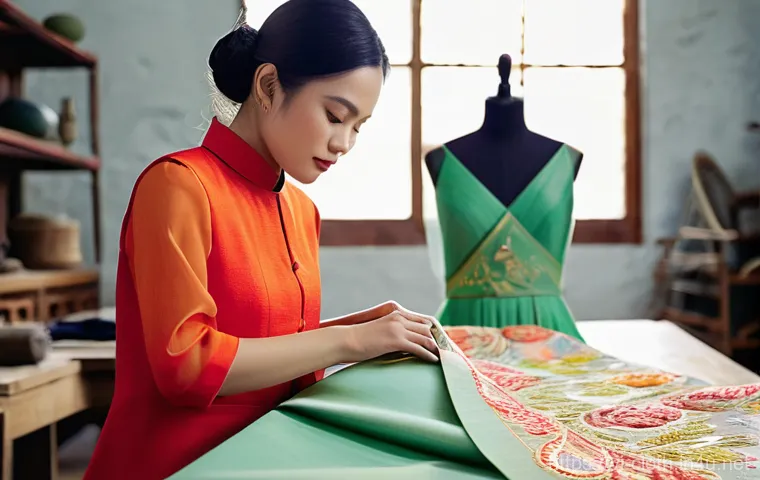 의류기술 관련 도서 추천 - **Prompt for Blending Traditional Craftsmanship and Creative Design:**
"A talented Vietnamese fa...